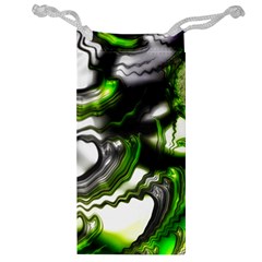 Fractal Green Trumpet Trump Jewelry Bag by Pakrebo