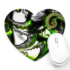 Fractal Green Trumpet Trump Heart Mousepads by Pakrebo