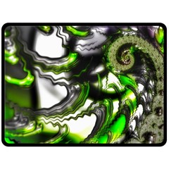 Fractal Green Trumpet Trump Fleece Blanket (large) 