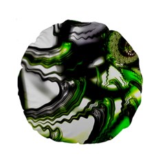 Fractal Green Trumpet Trump Standard 15  Premium Round Cushions