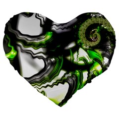 Fractal Green Trumpet Trump Large 19  Premium Heart Shape Cushions