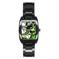 Fractal Green Trumpet Trump Stainless Steel Barrel Watch by Pakrebo