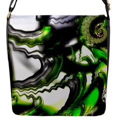 Fractal Green Trumpet Trump Flap Closure Messenger Bag (s)