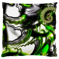 Fractal Green Trumpet Trump Large Flano Cushion Case (one Side)