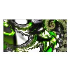 Fractal Green Trumpet Trump Satin Shawl