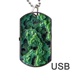 Green Pattern Background Abstract Dog Tag Usb Flash (one Side) by Pakrebo