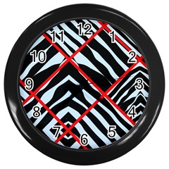 Model Abstract Texture Geometric Wall Clock (Black)