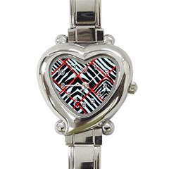 Model Abstract Texture Geometric Heart Italian Charm Watch