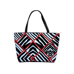 Model Abstract Texture Geometric Classic Shoulder Handbag