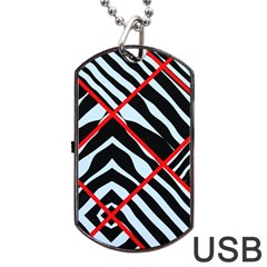 Model Abstract Texture Geometric Dog Tag USB Flash (One Side)