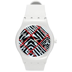 Model Abstract Texture Geometric Round Plastic Sport Watch (M)