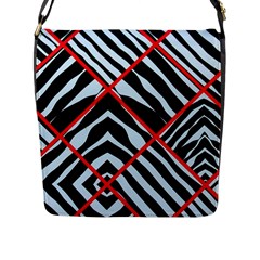 Model Abstract Texture Geometric Flap Closure Messenger Bag (L)