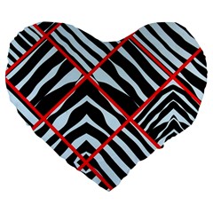 Model Abstract Texture Geometric Large 19  Premium Flano Heart Shape Cushions