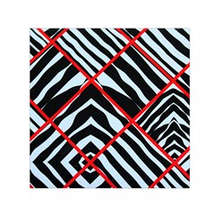 Model Abstract Texture Geometric Small Satin Scarf (Square)