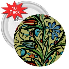 Mosaic Tile Art Ceramic Colorful 3  Buttons (10 Pack)  by Pakrebo