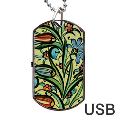 Mosaic Tile Art Ceramic Colorful Dog Tag Usb Flash (one Side) by Pakrebo