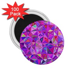 Pink Triangle Background Abstract 2 25  Magnets (100 Pack)  by Pakrebo