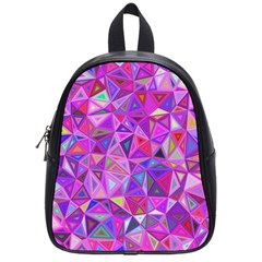 Pink Triangle Background Abstract School Bag (small) by Pakrebo