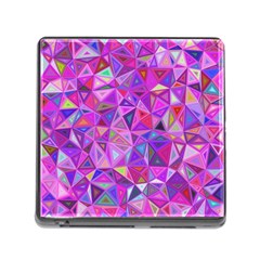 Pink Triangle Background Abstract Memory Card Reader (square 5 Slot) by Pakrebo