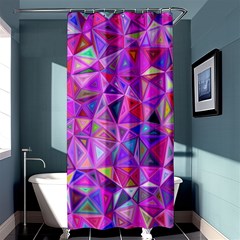 Pink Triangle Background Abstract Shower Curtain 36  X 72  (stall)  by Pakrebo