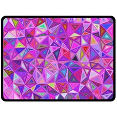 Pink Triangle Background Abstract Double Sided Fleece Blanket (large)  by Pakrebo