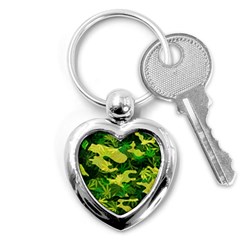 Marijuana Camouflage Cannabis Drug Key Chains (heart)  by Pakrebo