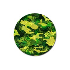 Marijuana Camouflage Cannabis Drug Magnet 3  (round) by Pakrebo