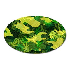 Marijuana Camouflage Cannabis Drug Oval Magnet by Pakrebo