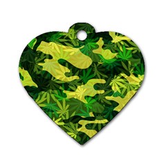 Marijuana Camouflage Cannabis Drug Dog Tag Heart (two Sides) by Pakrebo