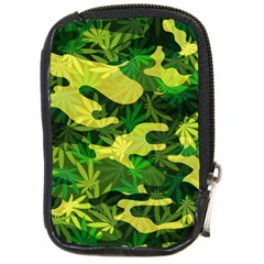 Marijuana Camouflage Cannabis Drug Compact Camera Leather Case by Pakrebo