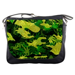 Marijuana Camouflage Cannabis Drug Messenger Bag by Pakrebo