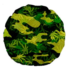 Marijuana Camouflage Cannabis Drug Large 18  Premium Round Cushions by Pakrebo