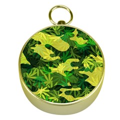 Marijuana Camouflage Cannabis Drug Gold Compasses by Pakrebo