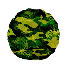 Marijuana Camouflage Cannabis Drug Standard 15  Premium Flano Round Cushions by Pakrebo