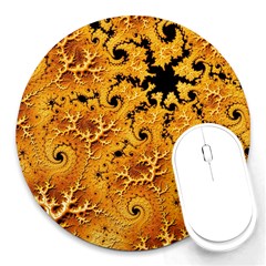 Fractal Pattern Spiral Round Mousepads by Pakrebo