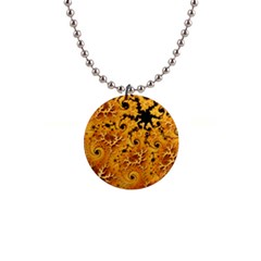 Fractal Pattern Spiral 1  Button Necklace by Pakrebo