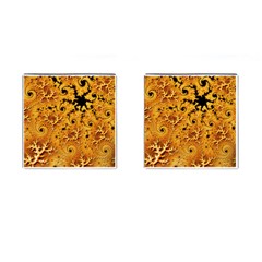 Fractal Pattern Spiral Cufflinks (square) by Pakrebo