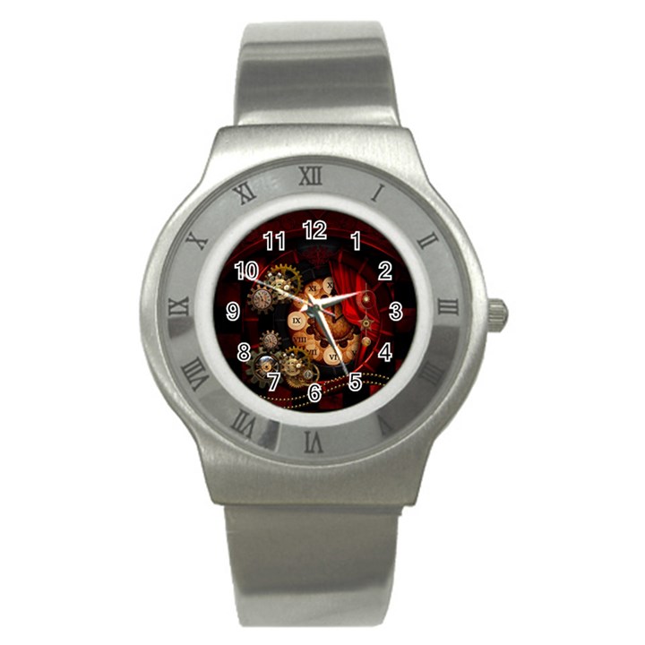 Steampunk, Wonderful Clockswork Stainless Steel Watch