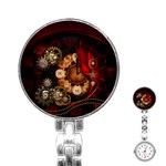 Steampunk, Wonderful Clockswork Stainless Steel Nurses Watch Front