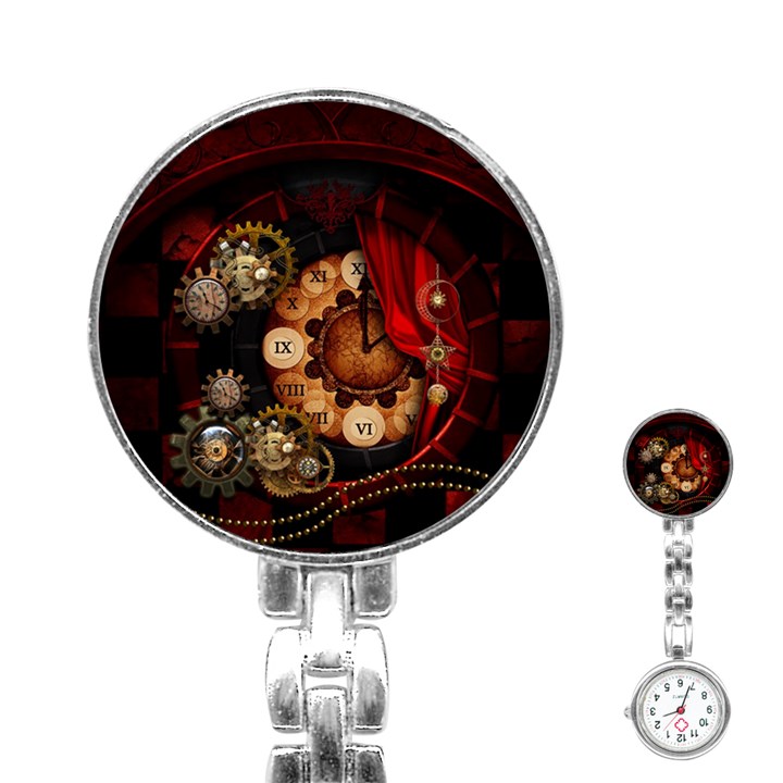 Steampunk, Wonderful Clockswork Stainless Steel Nurses Watch