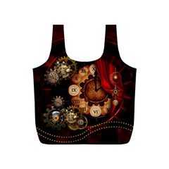 Steampunk, Wonderful Clockswork Full Print Recycle Bag (s) by FantasyWorld7