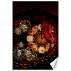 Steampunk, Wonderful Clockswork Canvas 24  X 36  by FantasyWorld7