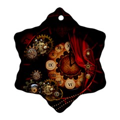 Steampunk, Wonderful Clockswork Snowflake Ornament (two Sides) by FantasyWorld7