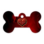 Wonderful Heart With Roses Dog Tag Bone (One Side) Front