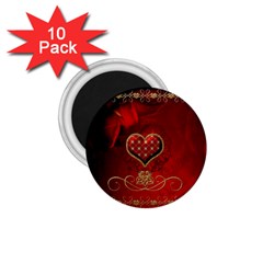 Wonderful Heart With Roses 1 75  Magnets (10 Pack) 