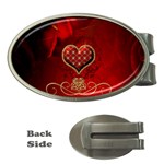 Wonderful Heart With Roses Money Clips (Oval)  Front