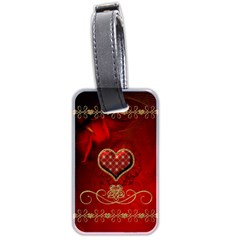 Wonderful Heart With Roses Luggage Tags (two Sides) by FantasyWorld7