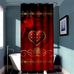 Wonderful Heart With Roses Shower Curtain 36  x 72  (Stall)  Curtain(36 X72 ) - 33.26 x66.24  Curtain(36 X72 )