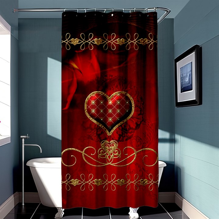 Wonderful Heart With Roses Shower Curtain 36  x 72  (Stall) 