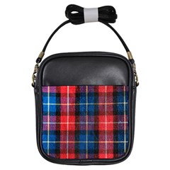 Blue & Red Plaid Girls Sling Bag by WensdaiAmbrose